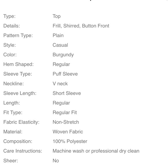 Elegant Burgundy V-Neck Blouse satin frill button front puff sleeve office night - Picture 8 of 11